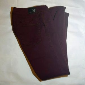 American Eagle Jegging Super Stretch Sateen Size 8 Plum